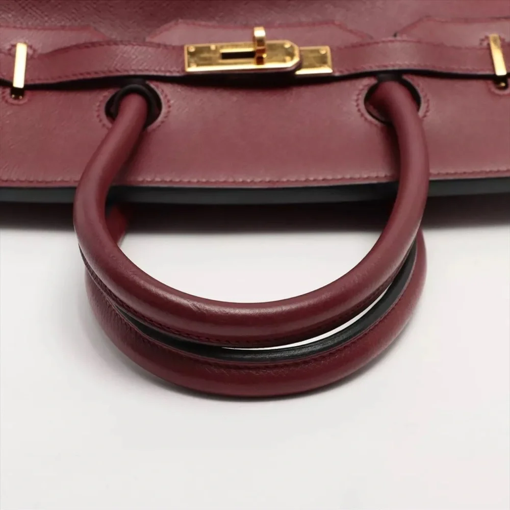Authentic HERMES Birkin 35 courchevel leather Rouge burgundy - Picture 10 of 14